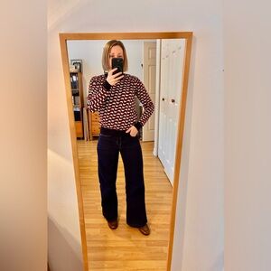 Stylish Red and Black Geometric Sweater